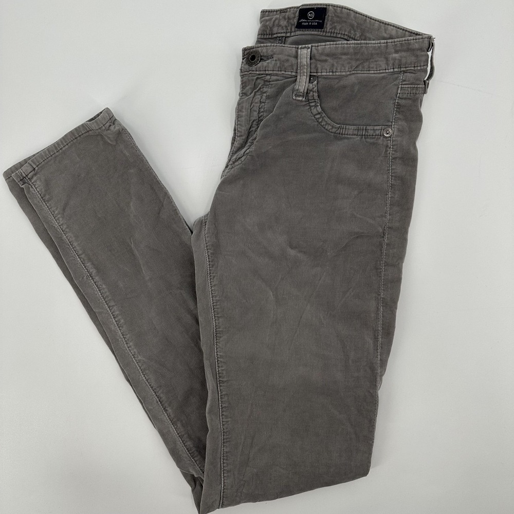 AG Adriano Goldschmied Jeans Womens 29R Gray Legging Super Skinny Corduroy USA